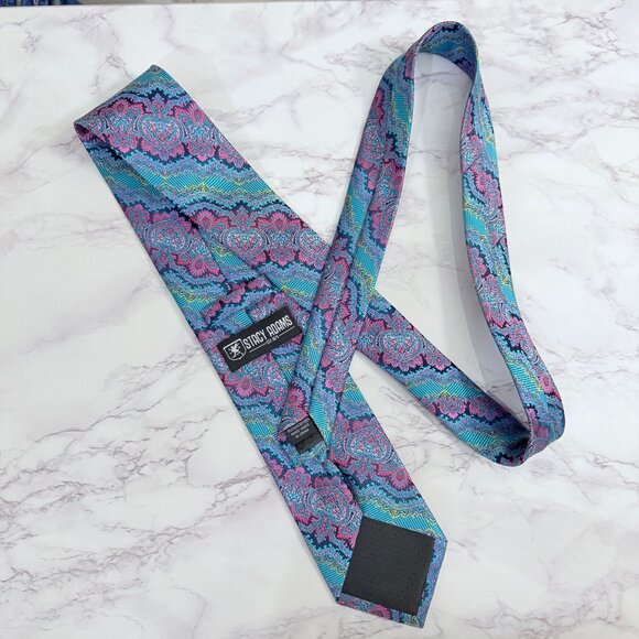 Stacy Adams Men's Neck Tie 100% Microfiber Neckwear 3.5" Wide Vibrant Pattern - Picture 9 of 12